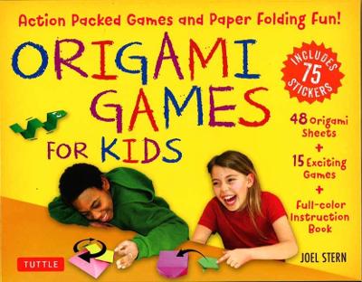 Origami Games for Kids Kit: Action Packed Games and Paper Folding Fun! [Origami Kit with Book, 48 Papers, 75 Stickers, 15 Exciting Games, Easy-to-Assemble Game Pieces]