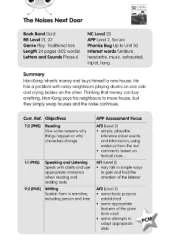 BC JD Plays Gold/2B The Noises Next Door Guided Reading Card