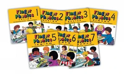 Finger Phonics books 1-7: in Precursive Letters (British English edition)