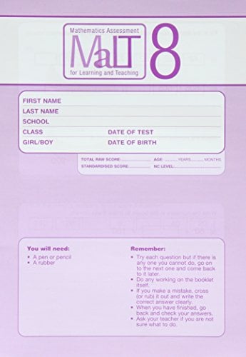 MaLT Test 8 Pk10 (Mathematics Assessment for Learning and Teaching)