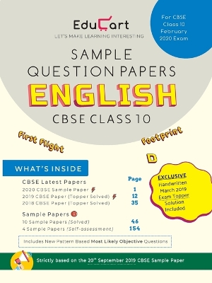 Educart Cbse Sample Question Paper Class 10 English for Febuary 2020 Exam