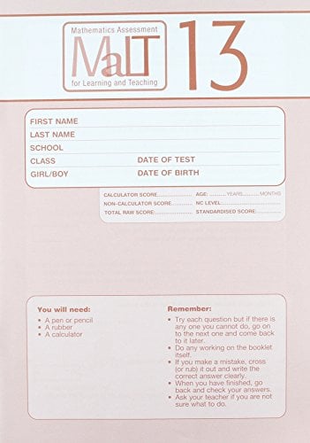 MaLT Test 13 Pk10 (Mathematics Assessment for Learning and Teaching)
