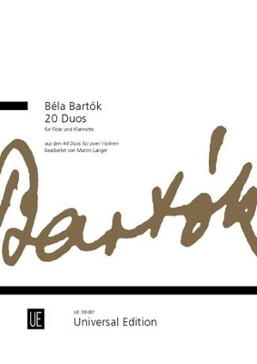 Bela Bartok 20 Duos: for flute and clarinet