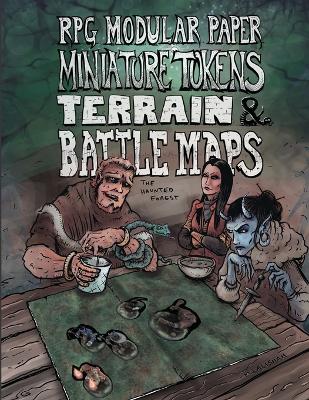 RPG Modular Paper Miniature Tokens Terrain and Battlemaps: Haunted Forest and Caverns