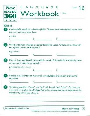 Reading 360 Language Resource Workbook 12 pack of 8