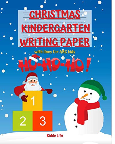 Christmas Kindergarten Writing Paper with lines for kids