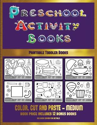Printable Toddler Books (Preschool Activity Books - Medium): 40 Black and White Kindergarten Activity Sheets Designed to Develop Visuo-Perceptual Skills in Preschool Children.