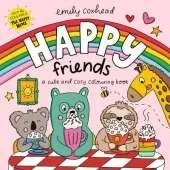 Happy Friends: A Cute and Cosy Colouring Book: HOURS of holiday fun - perfect for kids, teens and adults, with wholesome scenes, animal friends, bold & easy designs to relax with