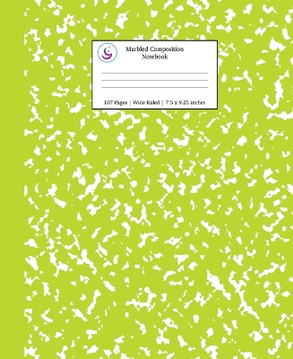 Marbled Composition Notebook: Green Marble Wide Ruled Paper Subject Book