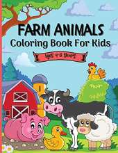Farm Animals Coloring Book For Kids 4-8 years: A Cute Easy and Educational Farm Animal Coloring Designs for Boys and Girls It includes 50 designs with Cows, Cats, Sheep and many more!