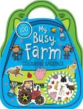 My Busy Farm Colouring Backpack: Colouring and Sticker Books