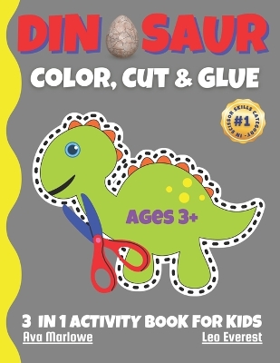 Dinosaur Color, Cut & Glue: Unlock Creative Adventures with Our Dino-tastic Activity Book!