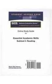 Access Code Card for the Online Tutorial for the National Evaluation Series Essential Academic Skills Subtest I: Reading Test