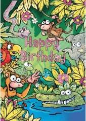 Jungle - Happy Birthday Card-Book: 6 Card-Book Pack
