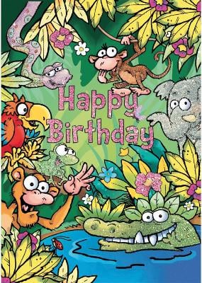 Jungle - Happy Birthday Card-Book: 6 Card-Book Pack