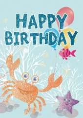 Under the Sea - Happy Birthday Card-Book: 6 Card-Book Pack