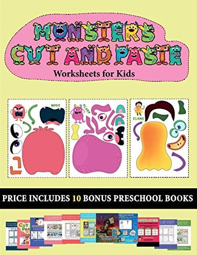 Worksheets for Kids (20 full-color kindergarten cut and paste activity sheets - Monsters): This book comes with collection of downloadable PDF books that will help your child make an excellent start to his/her education. Books are designed to improve hand