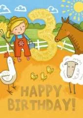 Farm (Age 3) - Happy Birthday Card-Book: 6 Card-Book Pack