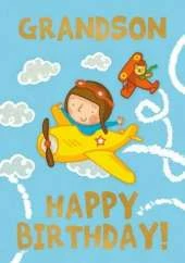Planes (Grandson) - Happy Birthday Card-Book: 6 Card-Book Pack