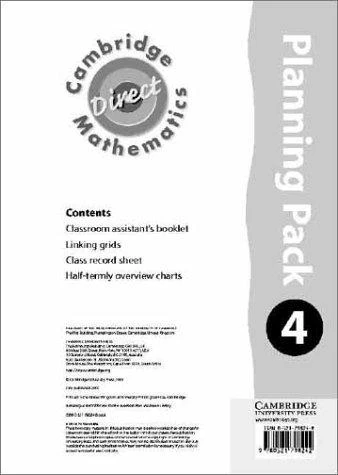 Cambridge Mathematics Direct 4 Planning Pack