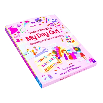 Sticker Dress Up Activity 4 Book Collection Set, My Day Out Fashion Shopping, Holiday, Princess Palace And Wedding: (Over 555 Fun Stickers In Each Book)