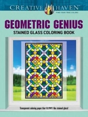 Creative Haven Geometric Genius Stained Glass Coloring Book