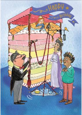 The Princess and the Pea - Happy Birthday Card-Book: 6 Card-Book Pack