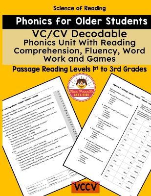 VC/CV Decodable Phonics Unit With Reading Comprehension, Fluency, Word Work and Games: Literacy for Older Students and Adults