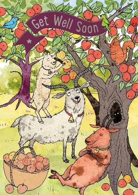 Three Billy Goats Gruff - Get Well Card-Book: 6 Card-Book Pack