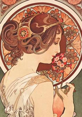 Carnet Blanc, Affiche Mucha, La Primevere