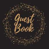 Guest Book - Gold Frame #11 For any occasion Light Green Color Pages 8.5 x 8.5 Inches 82 pages