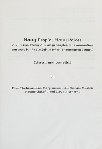 Many People, Many Voices: An "O-Level" Poetry Anthology Adapted for Examination Purposes by the Zimbabwe School Examination Council