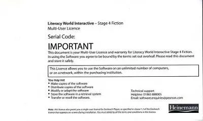 Literacy World Interactive Stage 4 Fiction Multi User Licence Framework