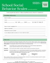 School Social Behavior Scales  Rating Scales