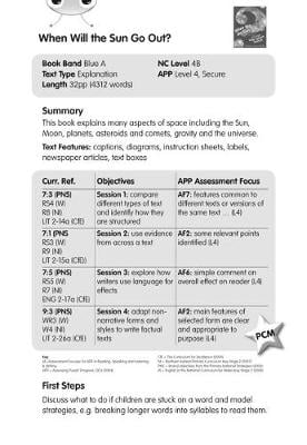 BC NF Blue (KS2) A/4B When Will the Sun Go Out? Guided Reading Card