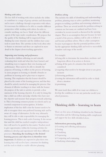Thinking Skills: A Teacher's Guide