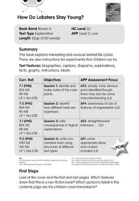 BC NF Brown A/3C How Do Lobsters Stay Young? Guided Reading Card