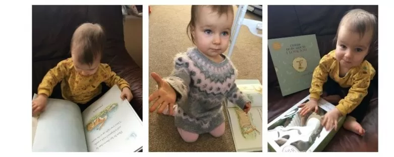 Baby reading Guess How Much I Love You